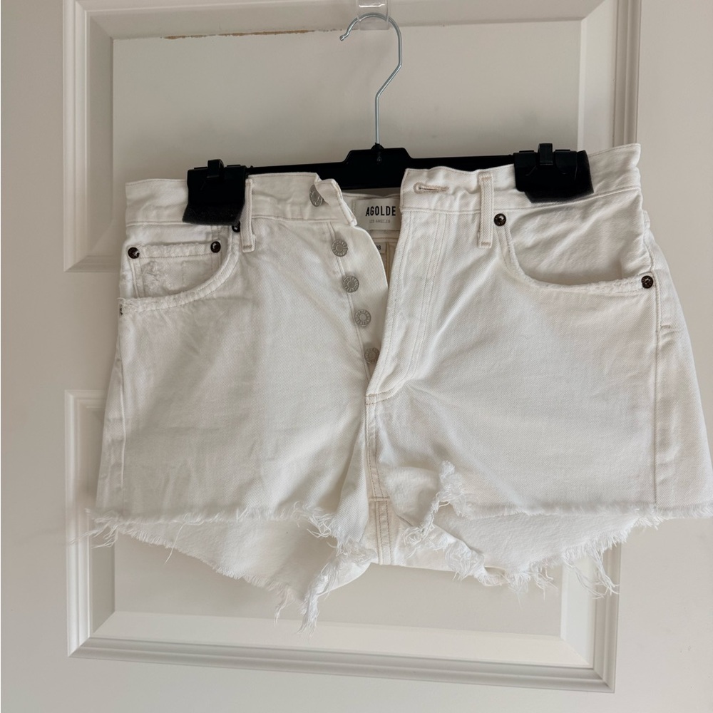 AGOLDE Parker white jean shorts size 27